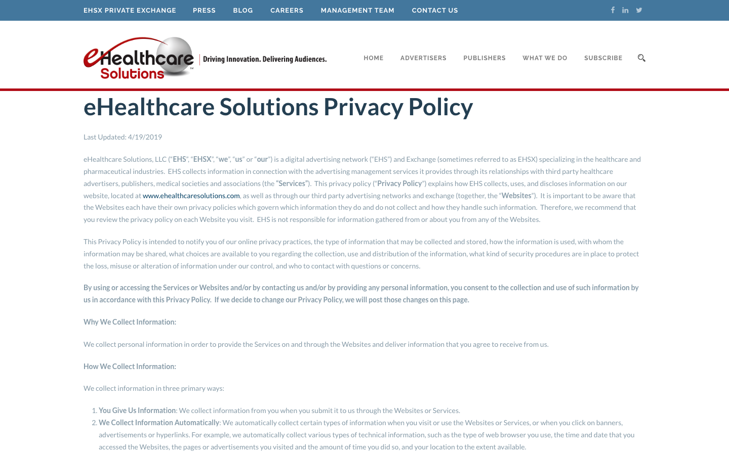Privacy Policy Page